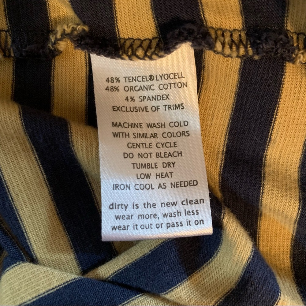 Toad & Co dress with pockets blue/yellow striped - Picture 4 of 7